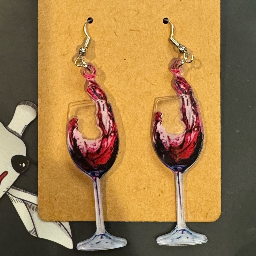 Wine glass earrings